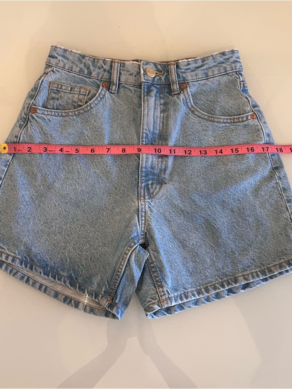 ZARA high waist denim shorts cotton mom fit vintage blue summer - Picture 5 of 9